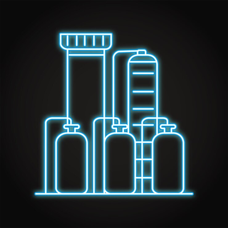 Vector hydrogen plant neon icon