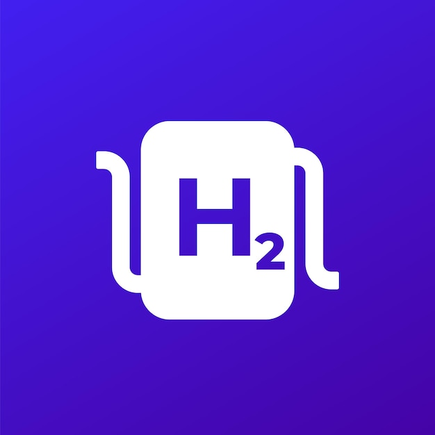 Vector hydrogen power system icon h2 energy source vector