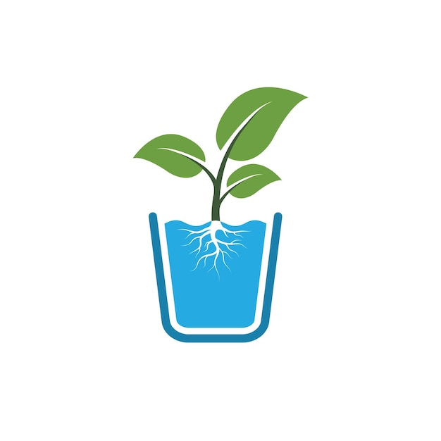 Vector hydroponics logo vector illustration design template