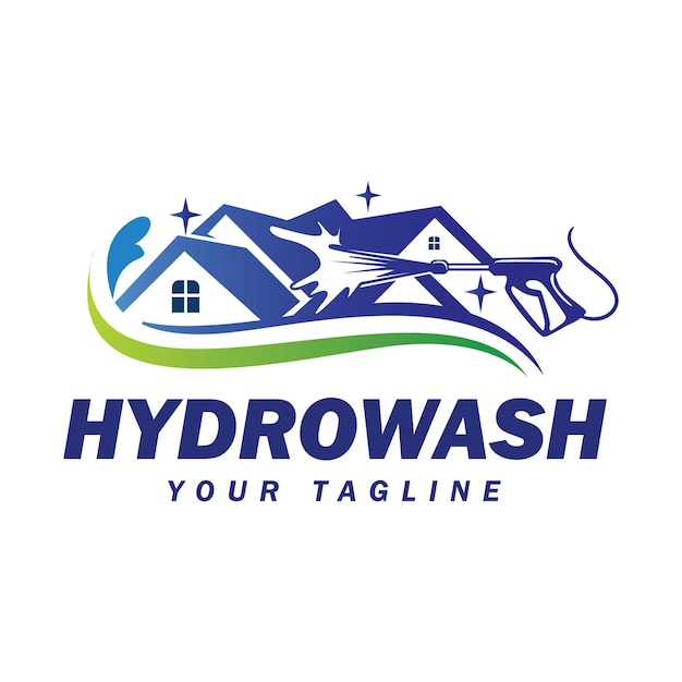 Hydrowash logo ontwerpsjabloon druk wassen elegent logo ontwerp