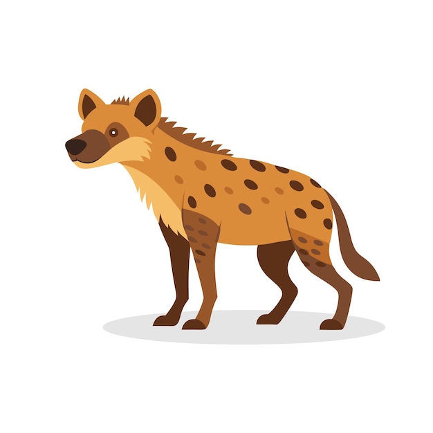 白い背景のヒエナ動物の孤立した平らなベクトルイラスト コピー