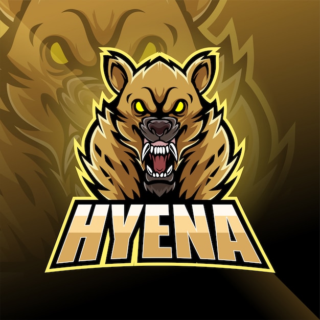 Hyena esport mascotte logo ontwerp