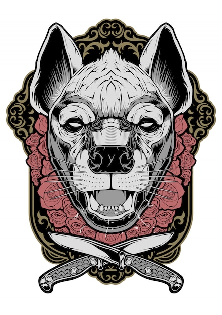 Hyena face illustration