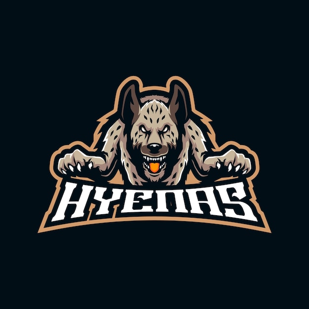 Hyena mascotte logo ontwerp vector met moderne illustratie concept stijl voor badge, embleem en t-shirt afdrukken. boze hyenaillustratie voor sport en esport-team.