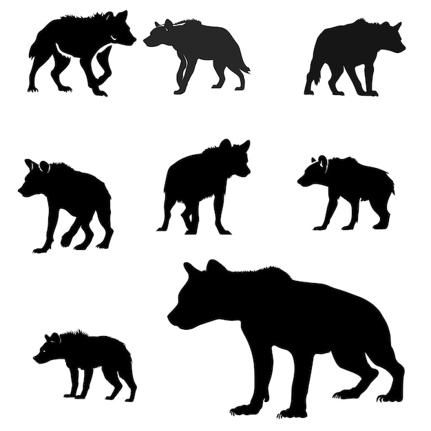 hyena silhouette cat vector