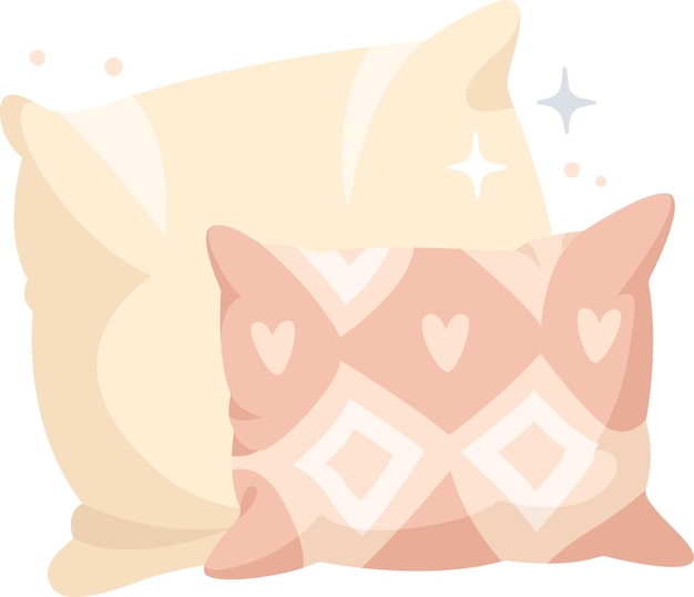 Vector hygge pillows composition