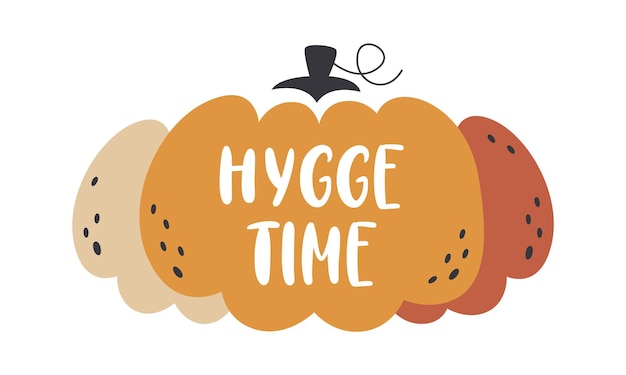 Vector hygge tijd belettering badge