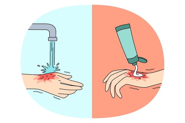 Hygiene and cleaning hands concept