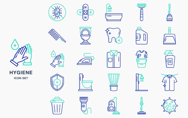 Hygiene and Cleaning vector set