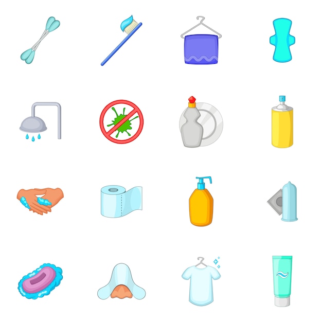 Hygiene icons set