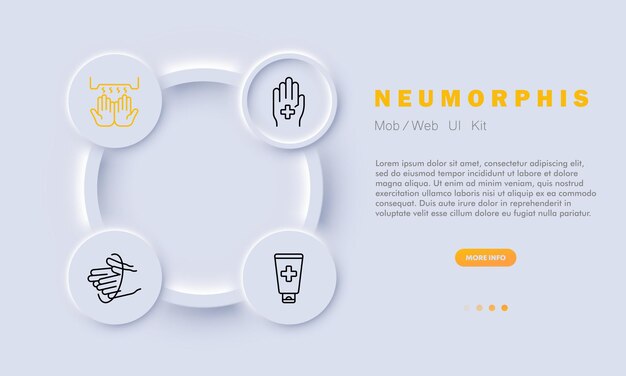 Hygiene line icon Hygiene cleanliness health hand washing dental care personal grooming icons promotion Neomorphism style Vector line icon for business and advertising