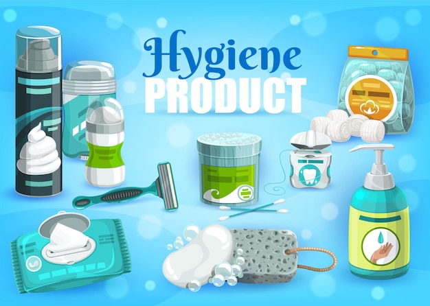 Hygiene products man and woman personal care