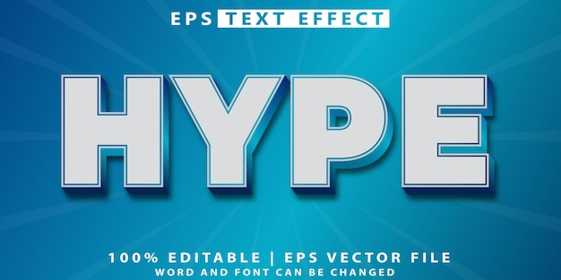 Hype 3d bewerkbare tekst effect vector