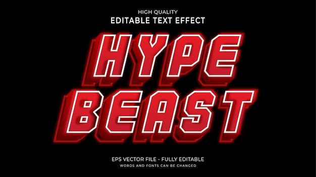 Hype beest-tekst, bewerkbaar lettertype-effect.