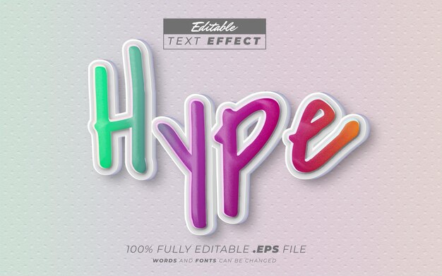 Vector hype editable text effect