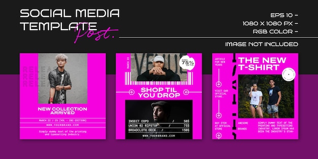 Vector hype instagram template fashion design for social media story template