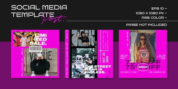 Hype instagram template fashion design for social media story template