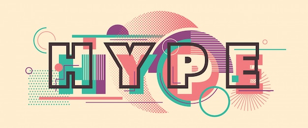 Vettore hype lettering design con tipografia