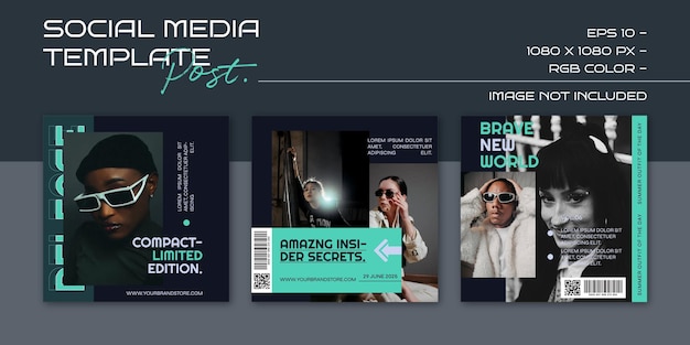 Vector hype social media post templates