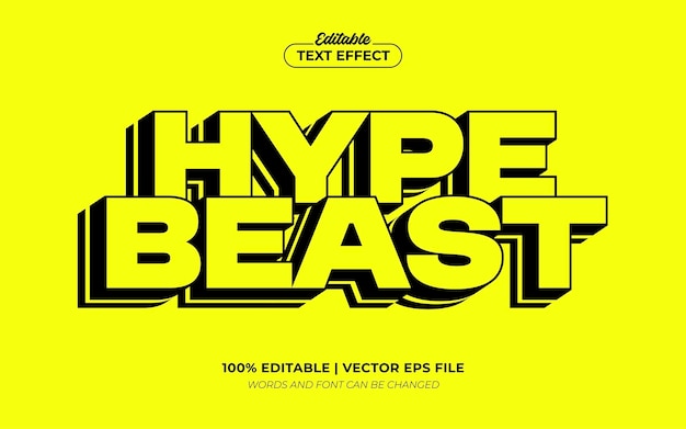 Hypebeast streetwear kleding stedelijk merk t-shirt bewerkbare tekst effect lettertype stijl