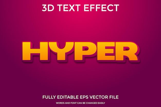 Редактируемый текстовый эффект Hyper 3D