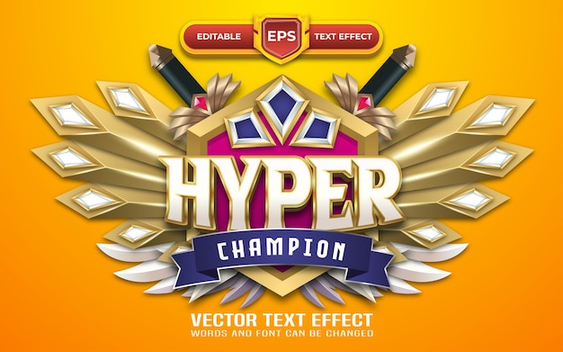 Logo di gioco hyper 3d con effetto testo modificabile