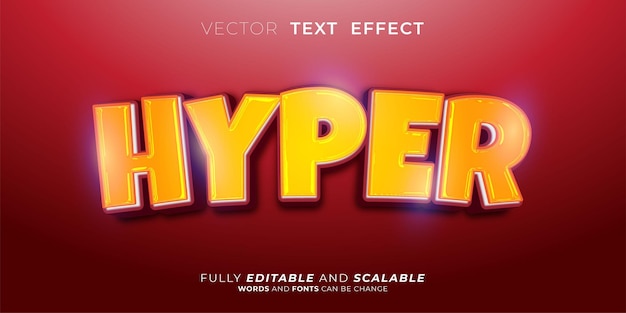 Hyper editable 3d text effect decoration background