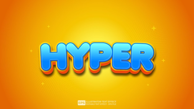 Hyper editable 3d text effect font