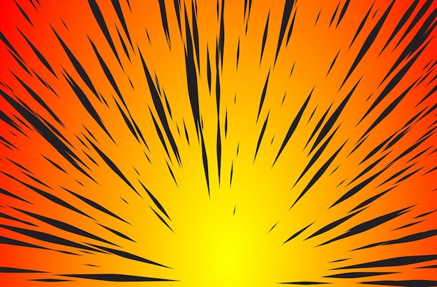 コミック本のラジアル背景ベクトルのハイパースピードワープ太陽光線または爆発ブーム