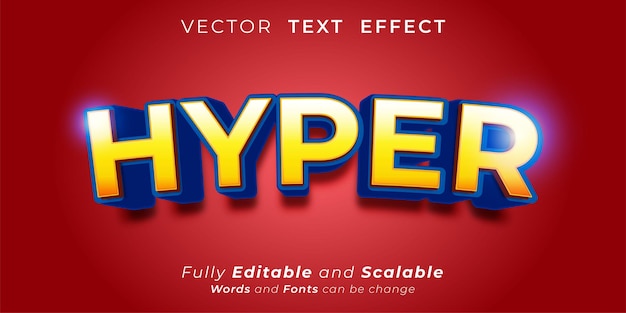 Hyper text effect, editable 3d text style