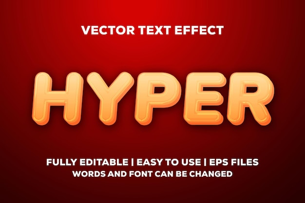 Hyper vector text effect fully editable