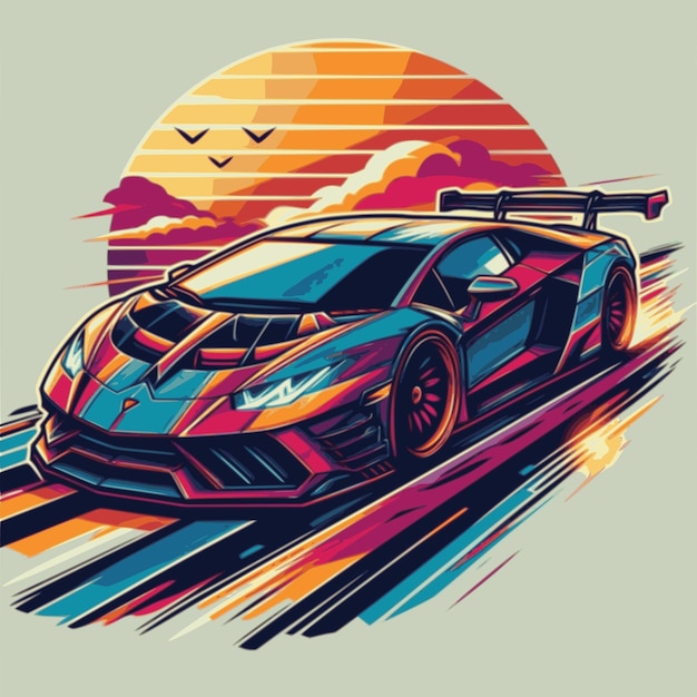 Vector hypercar supercar in vector illustration