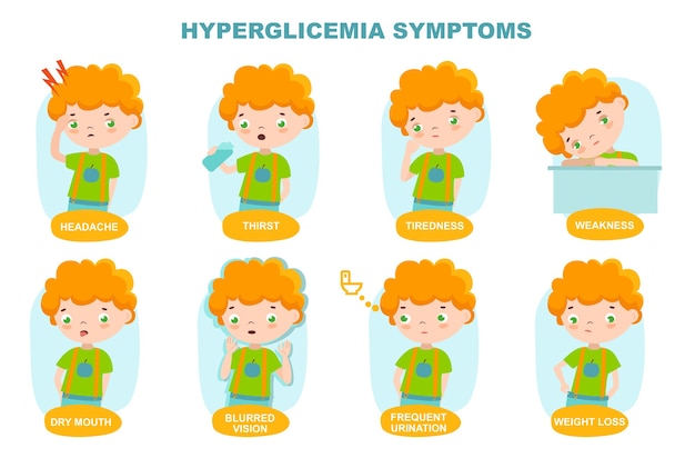 Hyperglicemie symptomen illustratie