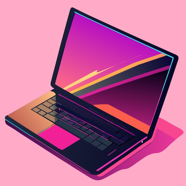 hyperrealistic laptop shape vector illustration