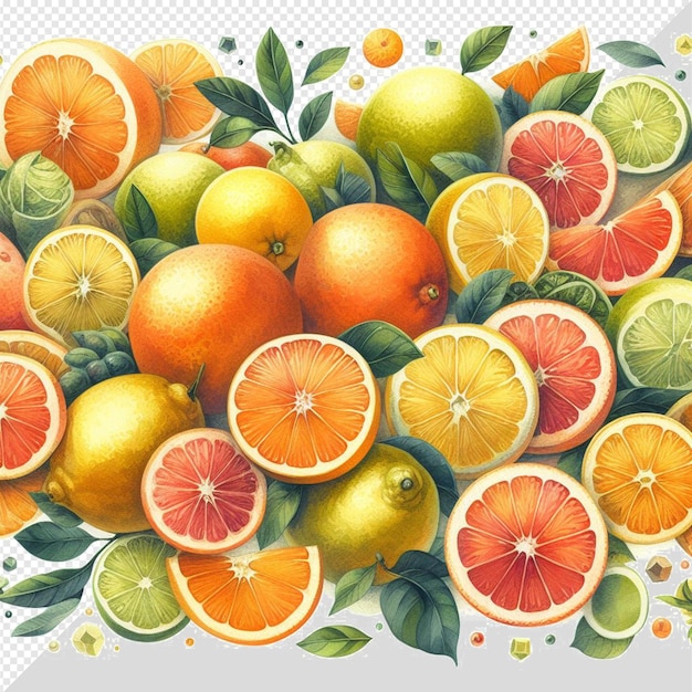 Vector hyperrealistic vector illustration fresh citrus lemon lime fruit isolated transparent background