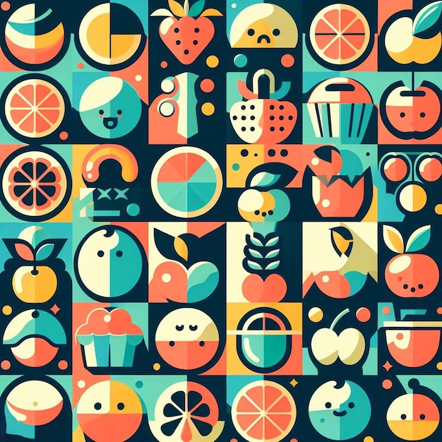 hyperrealistisch patroon van glimlachende emoticon emoji avatar chique ontwerp naadloze stof textuur