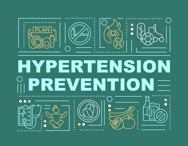 Баннер концепции слова профилактика гипертонии