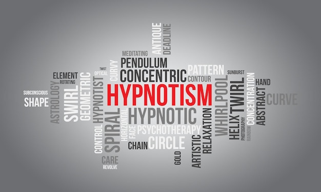 Hypnose wereld wolk achtergrond Geestelijke gezondheid bewustzijn Vector illustratie ontwerpconcept