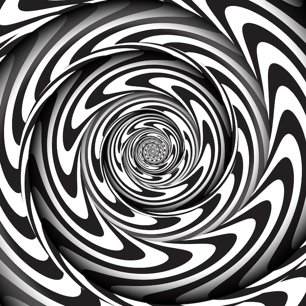 Hypnosis black and white spiral background