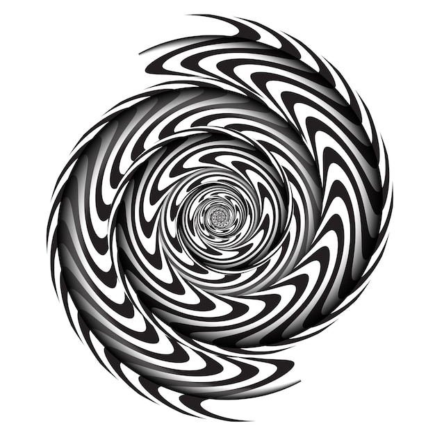 Vector hypnosis black and white spiral circle