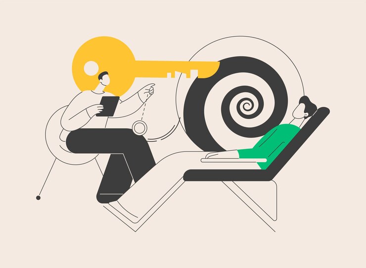 Vector hypnosis practice abstract concept vector illustration