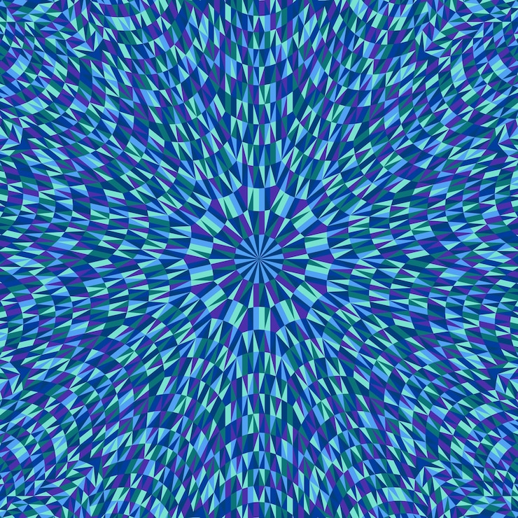 Vector hypnotic colorful dynamic circular burst pattern background design