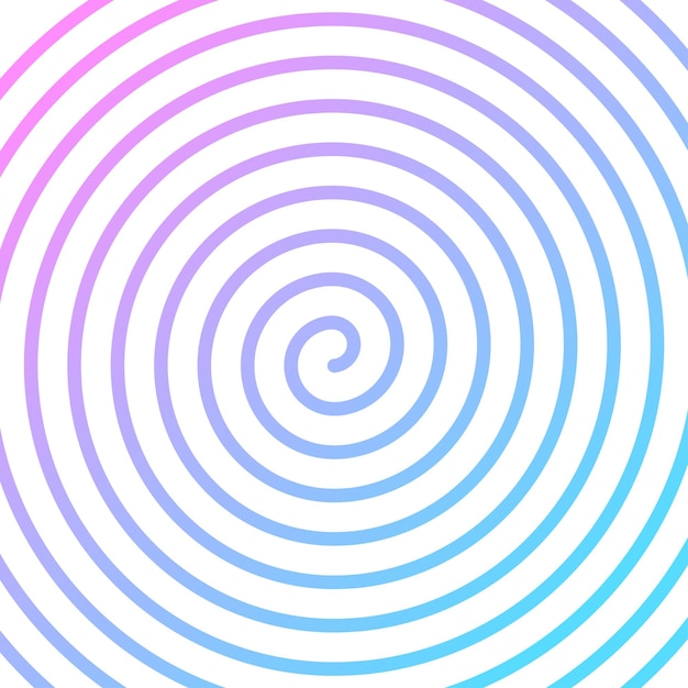 Vector hypnotic spiral background optical illusion style design simple line in circle form pink and blue