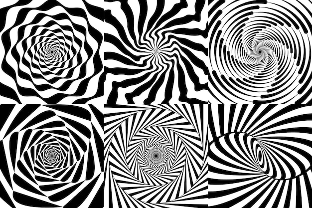 Vector hypnotic spiral psychedelic hypnosis patterns