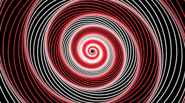 Hypnotische witte en rode spiraal Werveling hypnotiseren spiralen duizeligheid geometrische illusie