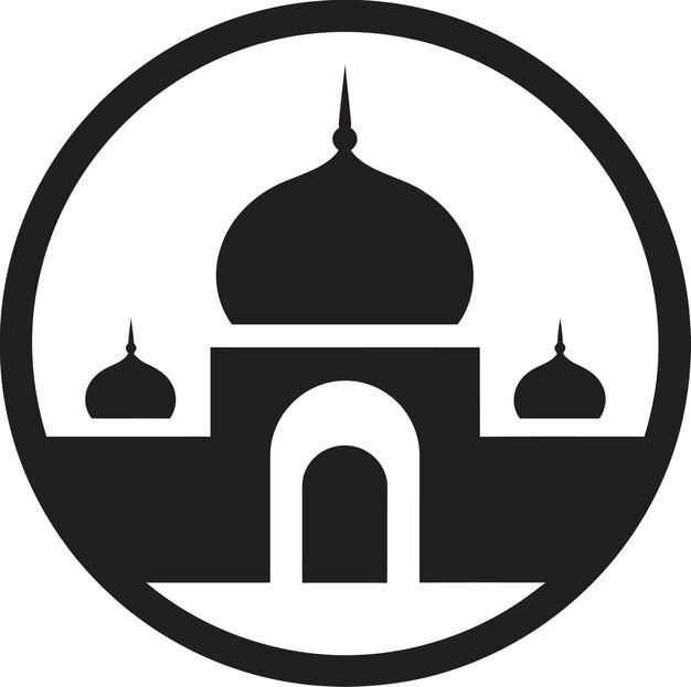 Hypnotiserende monochrome moskee vector illustratie Contrast in ontwerp Zwarte moskee afbeelding