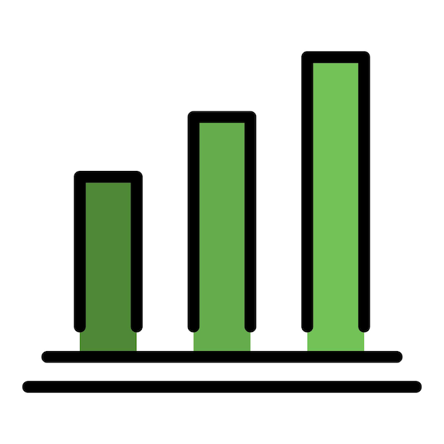 Hypotheek histogram pictogram Overzicht hypotheek histogram vector pictogram kleur plat geïsoleerd