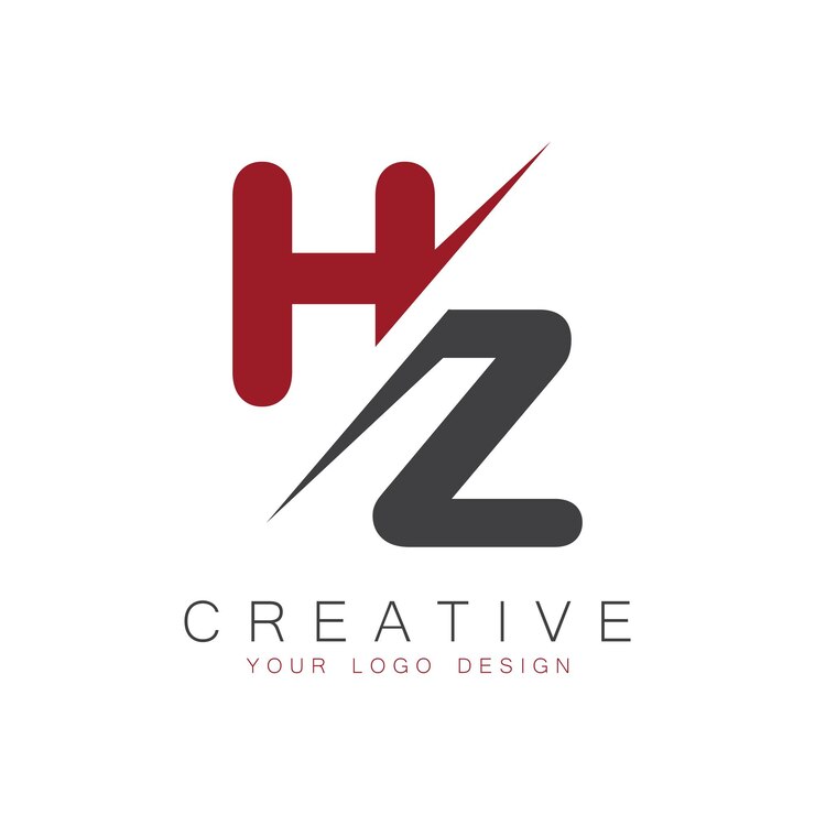 Vector hz initial monogram with letter creative logo