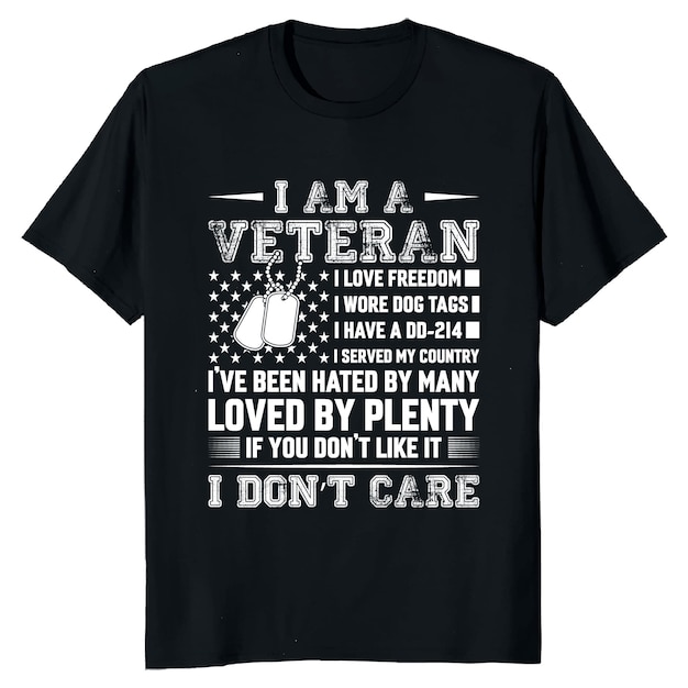 ベクトル i am a veteran tシャツのデザイン