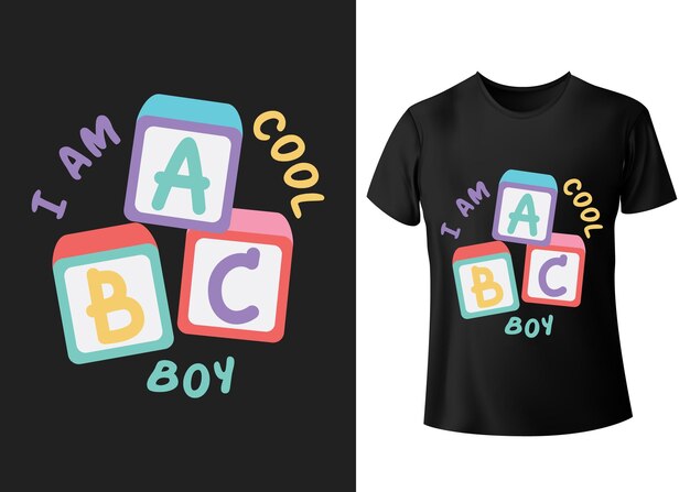 I am cool boy typography t shirt design